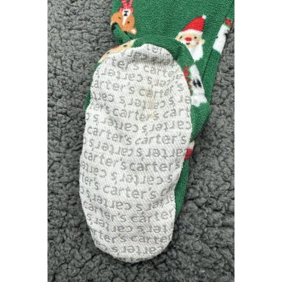 2 Boy’s 18 M Carter's Reindeer Santa Claus Nice Red Green Pajamas Christmas 18m - Picture 11 of 11